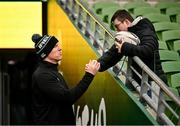 29 November 2024; Ireland forwards coach Paul O'Connell greets supporters before an Ireland rugby captain's run at the Aviva Stadium in Dublin. Photo by Sam Barnes/Sportsfile