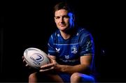 29 November 2024; Jordie Barrett poses for a portrait during a Leinster Rugby squad portrait session at Energia Park in Dublin. Photo by Brendan Moran/Sportsfile