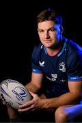 29 November 2024; Jordie Barrett poses for a portrait during a Leinster Rugby squad portrait session at Energia Park in Dublin. Photo by Brendan Moran/Sportsfile
