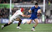 29 November 2024; Jimmy O'Brien of Leinster is tackled by Michael Lowry of Ulster during the United Rugby Championship match between Ulster and Leinster at Kingspan Stadium in Belfast. Photo by Ramsey Cardy/Sportsfile