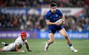 29 November 2024; Jimmy O'Brien of Leinster evades the tackle of Michael Lowry of Ulster during the United Rugby Championship match between Ulster and Leinster at Kingspan Stadium in Belfast. Photo by Ramsey Cardy/Sportsfile