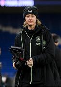 29 November 2024; Republic of Ireland videographer Danielle Murray before the UEFA Women's EURO 2025 Play-off Round Two first leg match between Wales and Republic of Ireland at Cardiff City Stadium in Wales. Photo by Stephen McCarthy/Sportsfile
