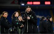 29 November 2024; Republic of Ireland videographer Danielle Murray before the UEFA Women's EURO 2025 Play-off Round Two first leg match between Wales and Republic of Ireland at Cardiff City Stadium in Wales. Photo by Stephen McCarthy/Sportsfile