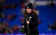 29 November 2024; Republic of Ireland equipment officer Aisling O'Neill before the UEFA Women's EURO 2025 Play-off Round Two first leg match between Wales and Republic of Ireland at Cardiff City Stadium in Wales. Photo by Stephen McCarthy/Sportsfile