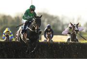 30 November 2024; Impaire Et Passe, with Paul Townend up, jumps the last on there way to winning the SIS Beginners Steeplechase during day one of the Fairyhouse Winter Festival at Fairyhouse Racecourse in Meath. Photo by Matt Browne/Sportsfile
