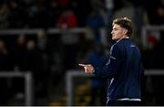 29 November 2024; Jordie Barrett of Leinster before the United Rugby Championship match between Ulster and Leinster at Kingspan Stadium in Belfast. Photo by Seb Daly/Sportsfile