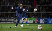 29 November 2024; Jordie Barrett of Leinster before the United Rugby Championship match between Ulster and Leinster at Kingspan Stadium in Belfast. Photo by Seb Daly/Sportsfile