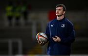 29 November 2024; Leinster sports scientist Jack O'Brien before the United Rugby Championship match between Ulster and Leinster at Kingspan Stadium in Belfast. Photo by Seb Daly/Sportsfile