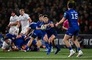 29 November 2024; Ross Byrne of Leinster during the United Rugby Championship match between Ulster and Leinster at Kingspan Stadium in Belfast. Photo by Seb Daly/Sportsfile