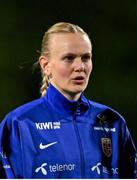29 November 2024; Karina Saevik of Norway before the UEFA Women's EURO 2025 Play-off round two first leg match between Northern Ireland and Norway at Inver Park in Larne, Antrim. Photo by Shauna Clinton/Sportsfile
