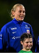 29 November 2024; Guro Bergsvand of Norway before the UEFA Women's EURO 2025 Play-off round two first leg match between Northern Ireland and Norway at Inver Park in Larne, Antrim. Photo by Shauna Clinton/Sportsfile