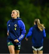 29 November 2024; Danielle Maxwell of Northern Ireland before the UEFA Women's EURO 2025 Play-off round two first leg match between Northern Ireland and Norway at Inver Park in Larne, Antrim. Photo by Shauna Clinton/Sportsfile