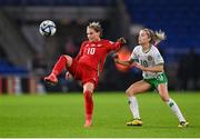 29 November 2024; Jess Fishlock of Wales and Denise O'Sullivan of Republic of Ireland during the UEFA Women's EURO 2025 Play-off Round Two first leg match between Wales and Republic of Ireland at Cardiff City Stadium in Wales. Photo by Stephen McCarthy/Sportsfile