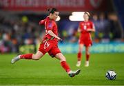 29 November 2024; Hayley Ladd of Wales during the UEFA Women's EURO 2025 Play-off Round Two first leg match between Wales and Republic of Ireland at Cardiff City Stadium in Wales. Photo by Stephen McCarthy/Sportsfile