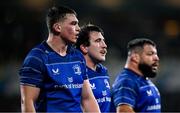 29 November 2024; Diarmuid Mangan, John McKee and Rabah Slimani of Leinster during the United Rugby Championship match between Ulster and Leinster at Kingspan Stadium in Belfast. Photo by Ramsey Cardy/Sportsfile