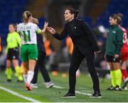 29 November 2024; Wales head coach Rhian Wilkinson during the UEFA Women's EURO 2025 Play-off Round Two first leg match between Wales and Republic of Ireland at Cardiff City Stadium in Wales. Photo by Stephen McCarthy/Sportsfile