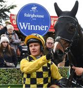 30 November 2024; Paul Townend with Anzadam after winning The WillowWarm Hurdle on day one of the Fairyhouse Winter Festival at Fairyhouse Racecourse in Meath. Photo by Matt Browne/Sportsfile