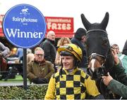 30 November 2024; Paul Townend with Anzadam after winning The WillowWarm Hurdle on day one of the Fairyhouse Winter Festival at Fairyhouse Racecourse in Meath. Photo by Matt Browne/Sportsfile