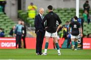 30 November 2024; Australia head coach Joe Schmidt with Conor Murray of Ireland before the Autumn Nations Series match between Ireland and Australia at the Aviva Stadium in Dublin. Photo by David Fitzgerald/Sportsfile