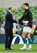 30 November 2024; Australia head coach Joe Schmidt with Conor Murray of Ireland before the Autumn Nations Series match between Ireland and Australia at the Aviva Stadium in Dublin. Photo by David Fitzgerald/Sportsfile