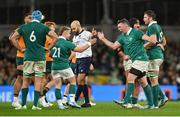 30 November 2024; Peter O’Mahony, right, and Craig Casey of Ireland celebrate a turnover during the Autumn Nations Series match between Ireland and Australia at the Aviva Stadium in Dublin. Photo by David Fitzgerald/Sportsfile