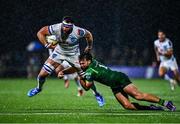 30 November 2024; Marcell Coetzee of Vodacom Bulls is tackled by Shayne Bolton of Connacht during the United Rugby Championship match between Connacht and Vodacom Bulls at Dexcom Stadium in Galway. Photo by Tyler Miller/Sportsfile