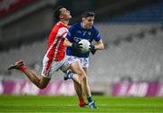 30 November 2024; Tadgh McDonnell of Ardee St Mary's gets away from Peter Duffy of Cuala during the AIB Leinster GAA Senior Club Football Championship final match between Cuala of Dublin and Ardee St Mary's of Louth at Croke Park in Dublin. Photo by Ben McShane/Sportsfile