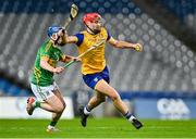 30 November 2024; Brian Ryan of Na Fianna in action against Colin Spain of Kilcormac Killoughey during the AIB Leinster GAA Senior Club Hurling Championship final match between Kilcormac Killoughey of Offaly and Na Fianna of Dublin at Croke Park in Dublin. Photo by Piaras Ó Mídheach/Sportsfile