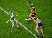 30 November 2024; Adam Screeney of Kilcormac Killoughey in action against Conor McHugh, left, and Peter Feeney of Na Fianna during the AIB Leinster GAA Senior Club Hurling Championship final match between Kilcormac Killoughey of Offaly and Na Fianna of Dublin at Croke Park in Dublin. Photo by Stephen Marken/Sportsfile