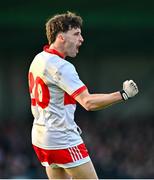 1 December 2024; Adam Higgins of Coolera Strandhill celebrates scoring a point in extra-time during the AIB Connacht GAA Senior Club Football Championship final match between Coolera-Strandhill and Pádraig Pearses at Markievicz Park GAA Stadium in Sligo. Photo by Tyler Miller/Sportsfile