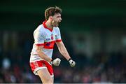 1 December 2024; Adam Higgins of Coolera Strandhill celebrates scoring a point in extra-time during the AIB Connacht GAA Senior Club Football Championship final match between Coolera-Strandhill and Pádraig Pearses at Markievicz Park GAA Stadium in Sligo. Photo by Tyler Miller/Sportsfile