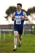 1 December 2024; Sean M McGinley of Finn Valley AC, Donegal, celebrates winning the novice men's 6000m during the 123.ie National Novice and Juvenile Uneven Age Cross Country Championships at Tramore Racecourse in Tramore, Waterford. Photo by Sam Barnes/Sportsfile