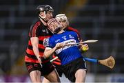 1 December 2024; Daniel Kearney of Sarsfields in action against Pauric Mahony of Ballygunner during the AIB Munster GAA Senior Club Hurling Championship final match between Ballygunner and Sarsfields at FBD Semple Stadium in Thurles, Tipperary. Photo by Piaras Ó Mídheach/Sportsfile
