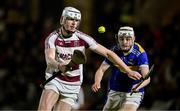 1 December 2024; Sean O'Doherty of Slaughtneil and Ciaran Milligan of Portaferry during the AIB Ulster GAA Senior Club Hurling Championship final match between Portaferry of Down and Slaughtneil of Derry at BOX-IT Athletic Grounds in Armagh. Photo by Ramsey Cardy/Sportsfile