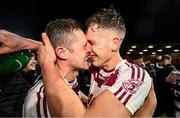 1 December 2024; Mark McGuigan, left, and Shane McGuigan of Slaughtneil celebrate after the AIB Ulster GAA Senior Club Hurling Championship final match between Portaferry of Down and Slaughtneil of Derry at BOX-IT Athletic Grounds in Armagh. Photo by Ramsey Cardy/Sportsfile