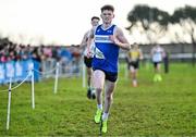 1 December 2024; Odhran McBrearty of Finn Valley AC, Donegal,competes in the under 17 boys 4500m during the 123.ie National Novice and Juvenile Uneven Age Cross Country Championships at Tramore Racecourse in Tramore, Waterford. Photo by Sam Barnes/Sportsfile