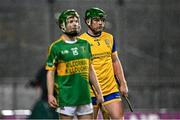 30 November 2024; Conor McHugh of Na Fianna and Adam Screeney of Kilcormac Killoughey during the AIB Leinster GAA Senior Club Hurling Championship final match between Kilcormac Killoughey of Offaly and Na Fianna of Dublin at Croke Park in Dublin. Photo by Piaras Ó Mídheach/Sportsfile