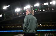 3 December 2024; Diane Caldwell of Republic of Ireland before the UEFA Women's EURO 2025 Play-off Round Two second leg match between Republic of Ireland and Wales at the Aviva Stadium in Dublin. Photo by Stephen McCarthy/Sportsfile