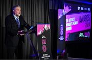 3 December 2024; FAI President Paul Cooke during the 2024 SSE Airtricity Women's Premier Division Awards at the Aviva Stadium in Dublin. Photo by Sam Barnes/Sportsfile