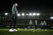 3 December 2024; Diane Caldwell of Republic of Ireland before the UEFA Women's EURO 2025 Play-off Round Two second leg match between Republic of Ireland and Wales at the Aviva Stadium in Dublin. Photo by Stephen McCarthy/Sportsfile