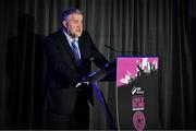 3 December 2024; FAI President Paul Cooke during the 2024 SSE Airtricity Women's Premier Division Awards at the Aviva Stadium in Dublin. Photo by Sam Barnes/Sportsfile