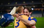 30 November 2024; Na Fianna players Ciarán Stacey, right, and Conor McHugh celebrate after their side's victory in the AIB Leinster GAA Senior Club Hurling Championship final match between Kilcormac Killoughey of Offaly and Na Fianna of Dublin at Croke Park in Dublin. Photo by Piaras Ó Mídheach/Sportsfile