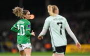 3 December 2024; Leanne Kiernan of Republic of Ireland and Ceri Holland of Wales during the UEFA Women's EURO 2025 Play-off Round Two second leg match between Republic of Ireland and Wales at the Aviva Stadium in Dublin. Photo by Stephen McCarthy/Sportsfile