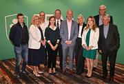 5 December 2024; The Olympic Federation of Ireland board, from left, Athletes Comission Chairperson Shane O’Connor, Rowing Ireland Chief Executive Michelle Carpenter, Independent Director Nigel Cowman, Basketball Ireland Chief Executive John Feehan, newly appointed Olympic Federation of Ireland President Lochlann Walsh, Canoeing Ireland Chief Executive Moira Aston, Olympic Federation of Ireland Vice President Sarah O'Shea, Olympian John Menton and WHPR Chairman Roddy Guiney, following an the Olympic Federation of Ireland EGM 2024 at the Clayton Hotel in Dublin. Photo by Sam Barnes/Sportsfile
