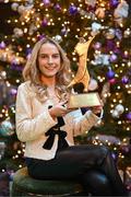 6 December 2024; Galway United and Republic of Ireland's Julie-Ann Russell with the SSE Airtricity/Soccer Writers Ireland 2024 Women's Personality of the Year Award during the SSE Airtricity/Soccer Writers Ireland Awards 2024 at Clontarf Castle in Dublin. Photo by Stephen McCarthy/Sportsfile