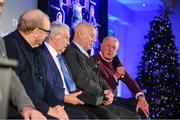 6 December 2024; Mick Martin, right, with, from left, Terry Conroy, John Giles and Terry Mancini, members of the Republic of Ireland's 1974 team who accepted the International Achievement Award, during the SSE Airtricity/Soccer Writers Ireland Awards 2024 at Clontarf Castle in Dublin. Photo by Stephen McCarthy/Sportsfile