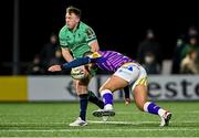 7 December 2024; David Hawkshaw of Connacht in action against Filippo Drago of Zebre Parma during the EPCR Challenge Cup Round 1 match between Connacht and Zebre Parma at Dexcom Stadium in Galway. Photo by Piaras Ó Mídheach/Sportsfile