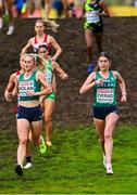 8 December 2024; Cheryl Nolan, left, and Fiona Everard of Ireland compete in the senior women's race during the SPAR European Cross Country Championships 2024 at Dokuma Park in Antalya, Turkiye. Photo by Tyler Miller/Sportsfile