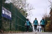 11 December 2024; Players, from left, Dylan Watts, Gary O'Neill and Aaron Greene during a Shamrock Rovers training session at the Roadstone Group Sports Club in Dublin. Photo by Ben McShane/Sportsfile