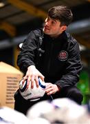 11 December 2024; Colm Whelan of Bohemian FC during the Bohemian FC Direct Provision Christmas Gift Drive at RDS Simmonscourt in Ballsbridge, Dublin. Photo by Shauna Clinton/Sportsfile